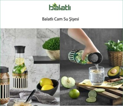 Balatlı Sihirli Kapak Cam Su Şişesi - 2