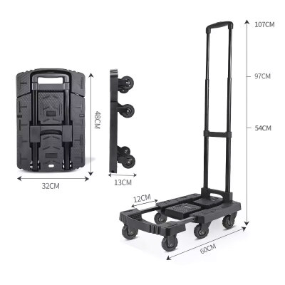 Balatlı Katlanabilir ve Ayarlanabilir Taşıma Arabası 200 kg - 2