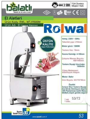 Rolwal 1500W Paslanmaz Et Kesme Makinesi - 2