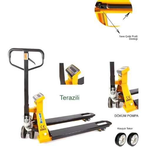 Rolwal 2000 Kg Terazili Transpalet (Led Ekran) FP-TR-BFC620-P-115T - 1